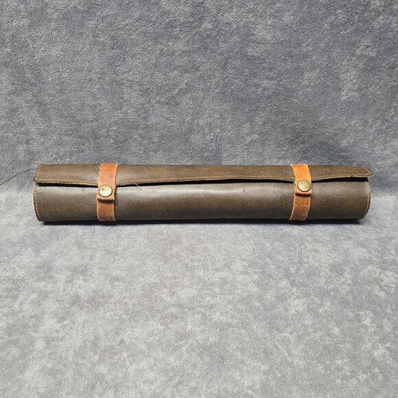 Top Grain Leather Roll Up Chess / Checker Travelling Game Board - Picture 6 of 8